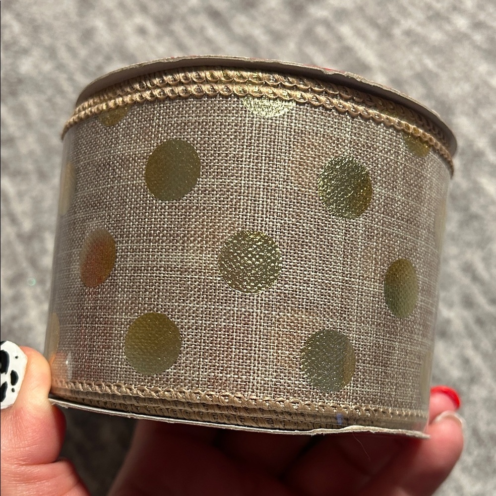 Hobby Lobby Gold Polka Dot Ribbon